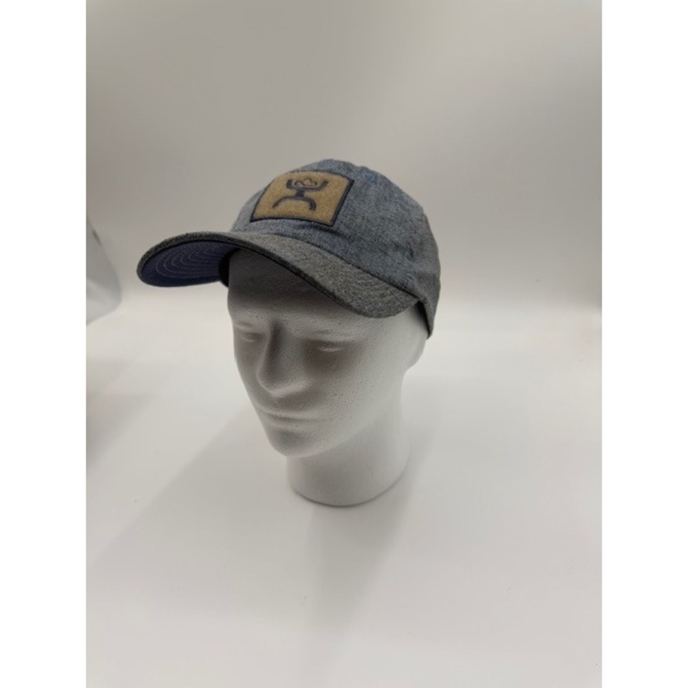 HOOEY Mens LXL Baseball Cap Blue Denim Patch Logo‎ Flexfit